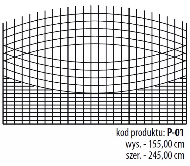 P-01 - wys. 155,00 cm - Panel ogrodzeniowy o wzorze łuku